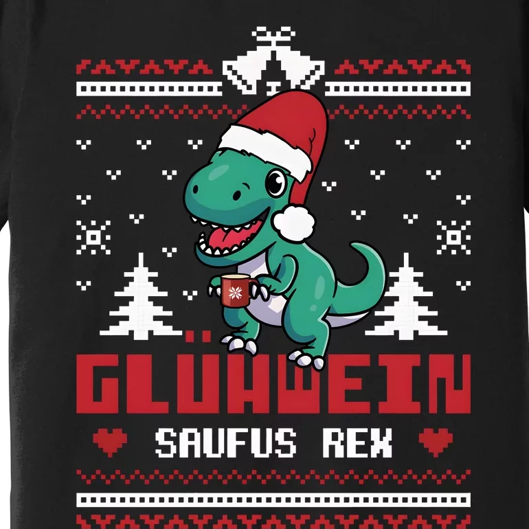 Mulled Wine Saufus Rex Ugly Christmas Dinosaur Premium T-Shirt