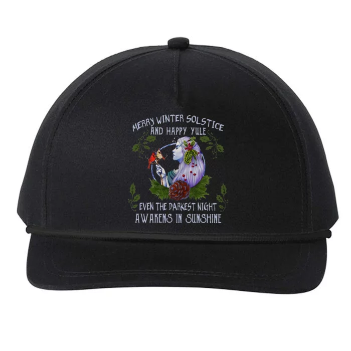 Merry Winter Solstice And Happy Yule Snapback Five-Panel Rope Hat