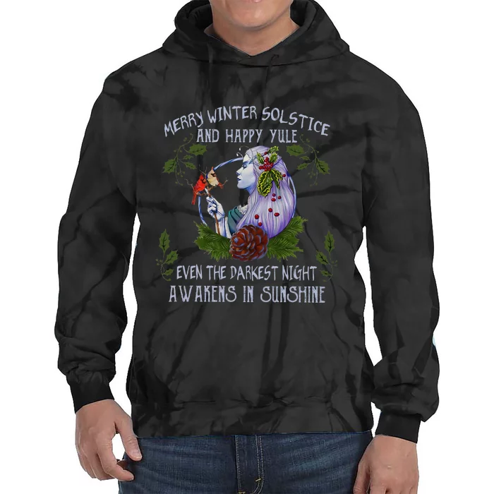 Merry Winter Solstice And Happy Yule Tie Dye Hoodie