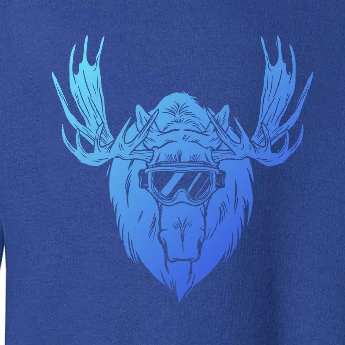 Moose With Ski Goggles Gift Toddler Sweatshirt