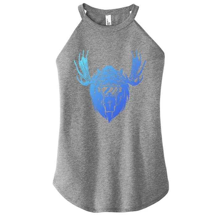 Moose With Ski Goggles Gift Women’s Perfect Tri Rocker Tank