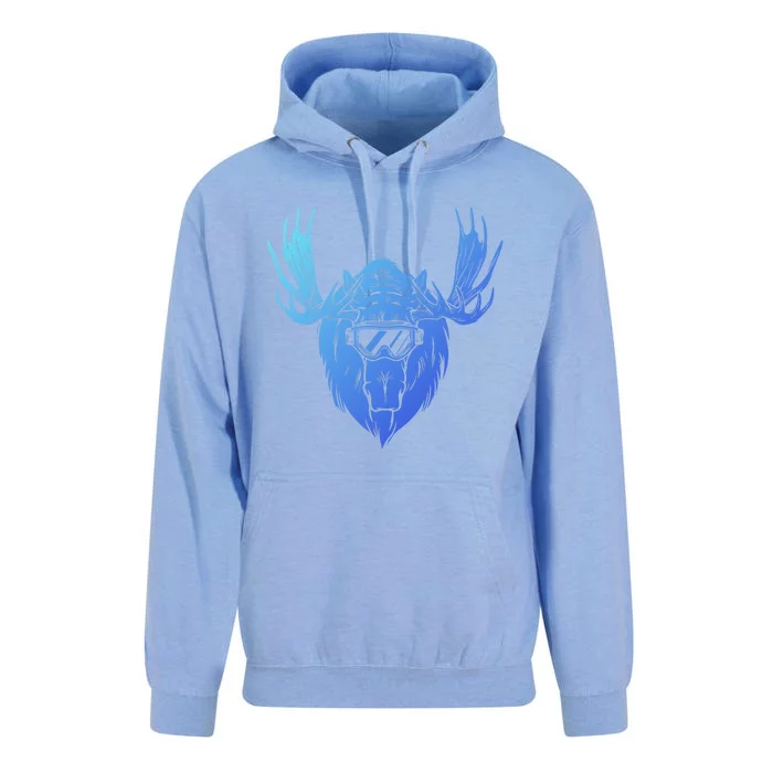 Moose With Ski Goggles Gift Unisex Surf Hoodie