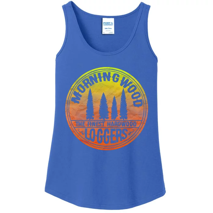 Morning Wood Slogan Gag Lumber Lumberjack Logger Christmas Meaningful Gift Ladies Essential Tank