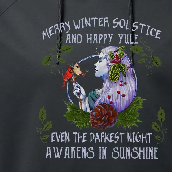 Merry Winter Solstice And Happy Yule Performance Fleece Hoodie