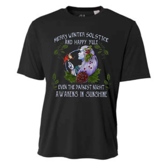 Merry Winter Solstice And Happy Yule Cooling Performance Crew T-Shirt