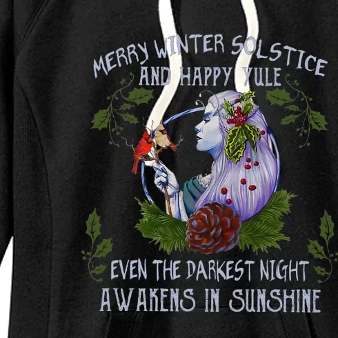 Merry Winter Solstice And Happy Yule Women's Fleece Hoodie