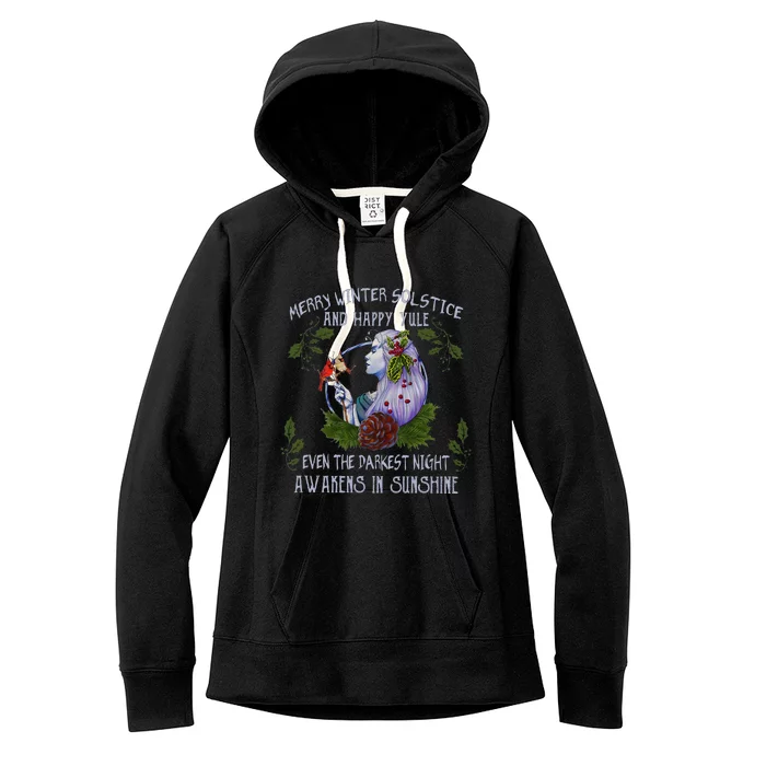 Merry Winter Solstice And Happy Yule Women's Fleece Hoodie