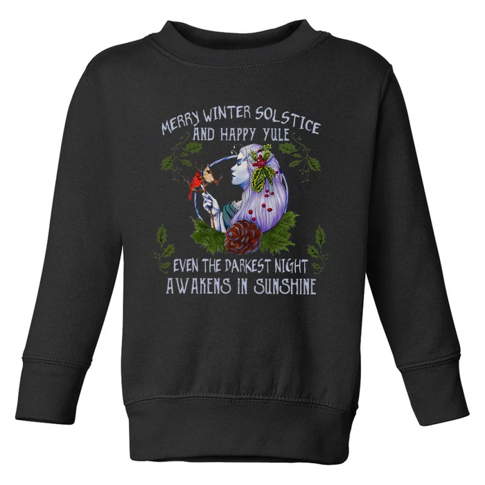 Merry Winter Solstice And Happy Yule Toddler Sweatshirt