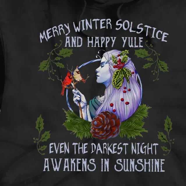 Merry Winter Solstice And Happy Yule Tie Dye Hoodie