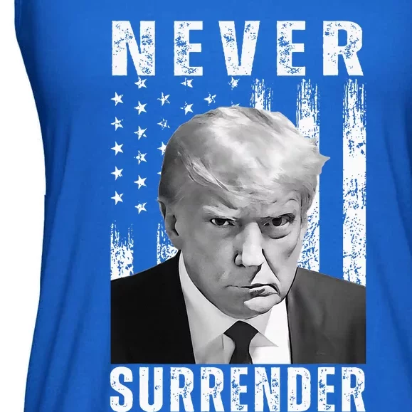 MugShot Wanted Save America 2024 Never Surrender Ladies Essential Flowy Tank