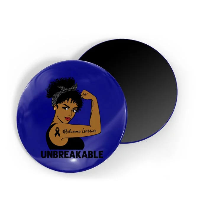 Melanoma Warrior Strong Black Unbreakable Awareness Gift Magnet