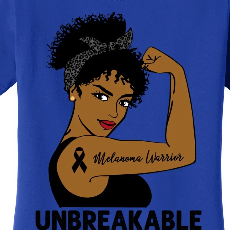 Melanoma Warrior Strong Black Unbreakable Awareness Gift Women's T-Shirt