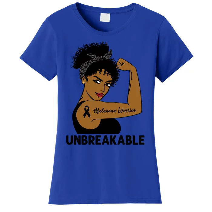 Melanoma Warrior Strong Black Unbreakable Awareness Gift Women's T-Shirt