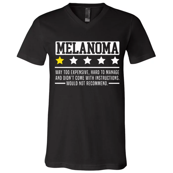 Melanoma Warrior Skin Cancer Melanoma Awareness V-Neck T-Shirt