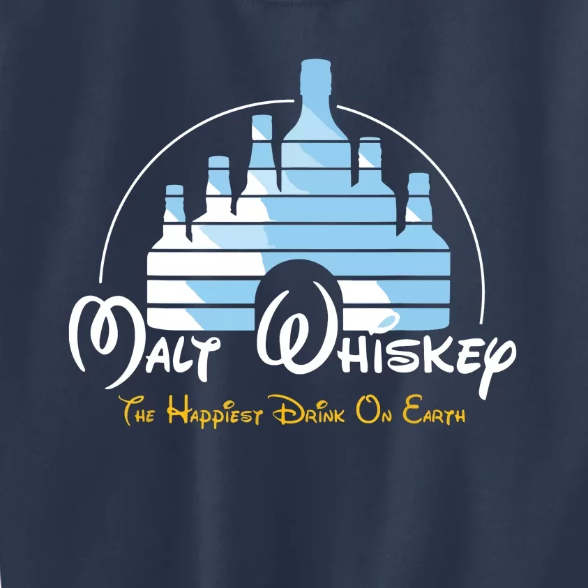 Malt Whiskey Shirts Happiest Drink Funny Pun Parody Kids Sweatshirt