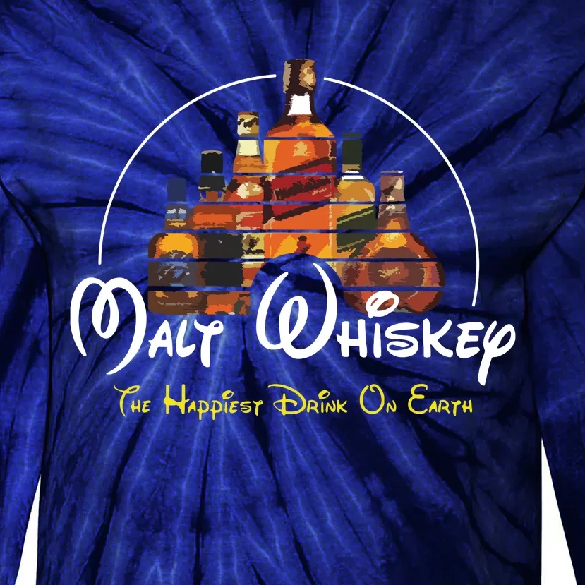 Malt Whiskey Shirts Happiest Drink Funny Pun Parody Tie-Dye Long Sleeve Shirt