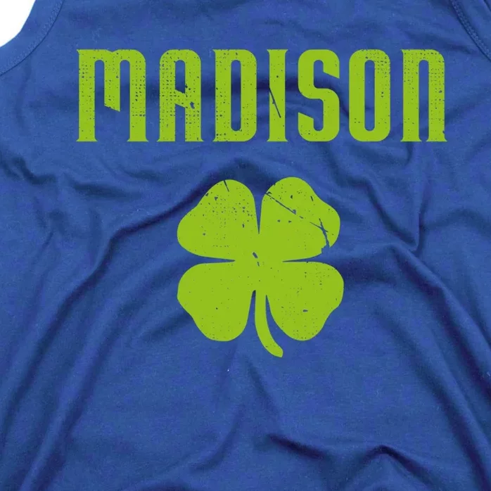 Madison Wi Shamrock Capital City St Patricks Day Pride Graph Cute Gift Tank Top