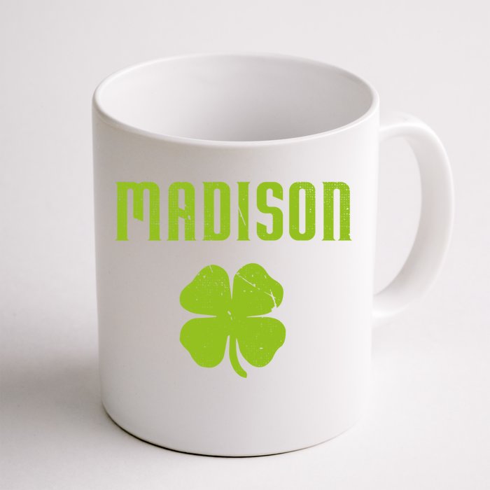 Madison Wi Shamrock Capital City St Patricks Day Pride Graph Cute Gift Front & Back Coffee Mug