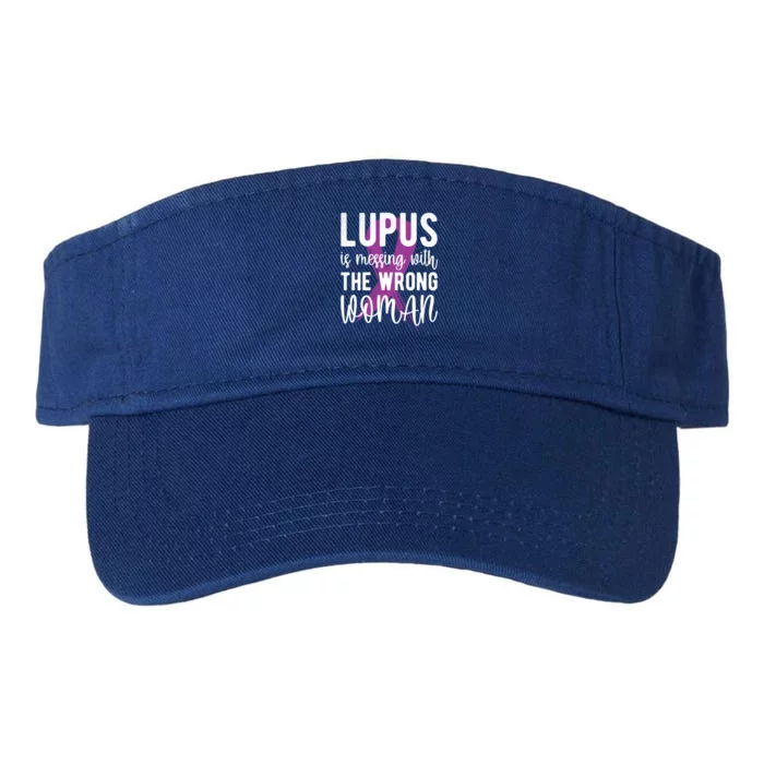 Messing With The Wrong Lupus Warrior Purple Ribbon Gift Valucap Bio-Washed Visor