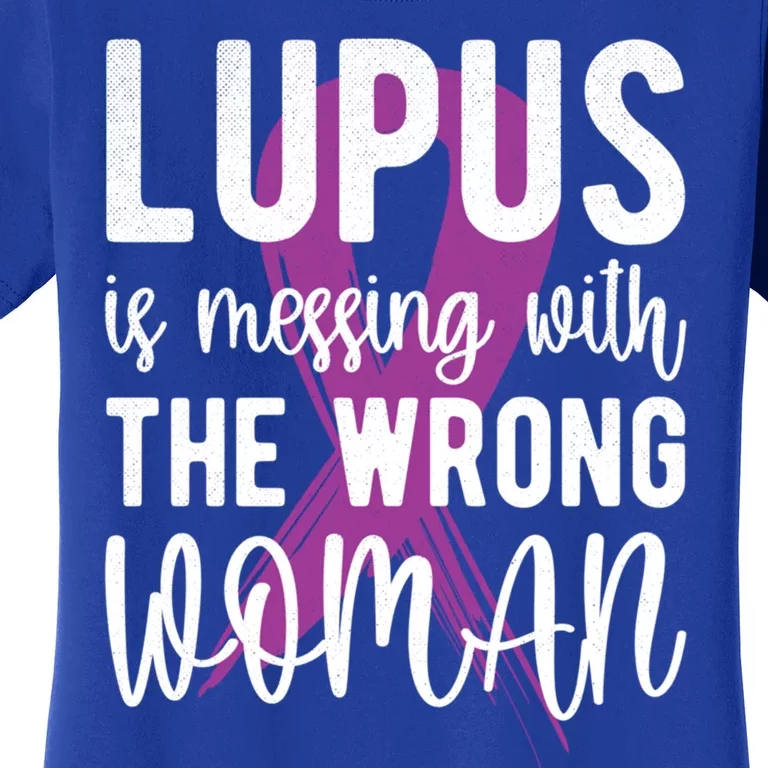 Messing With The Wrong Lupus Warrior Purple Ribbon Gift Women's T-Shirt