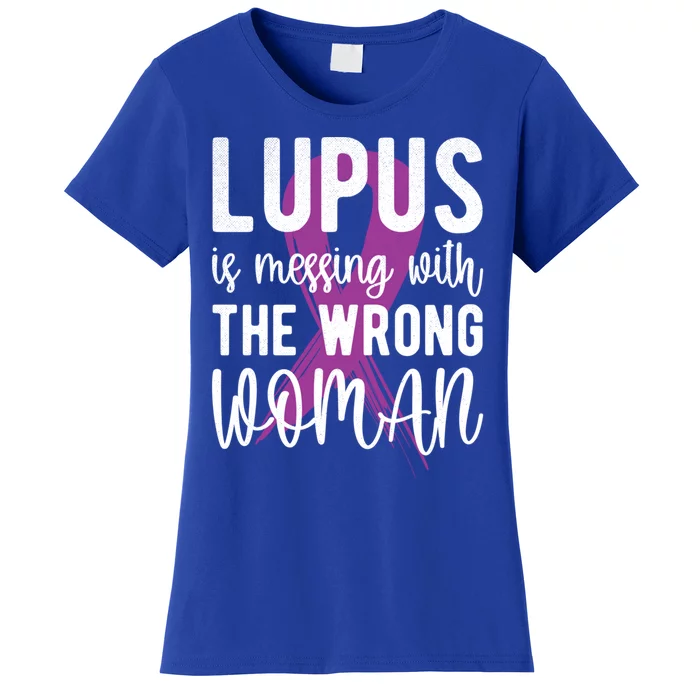 Messing With The Wrong Lupus Warrior Purple Ribbon Gift Women's T-Shirt