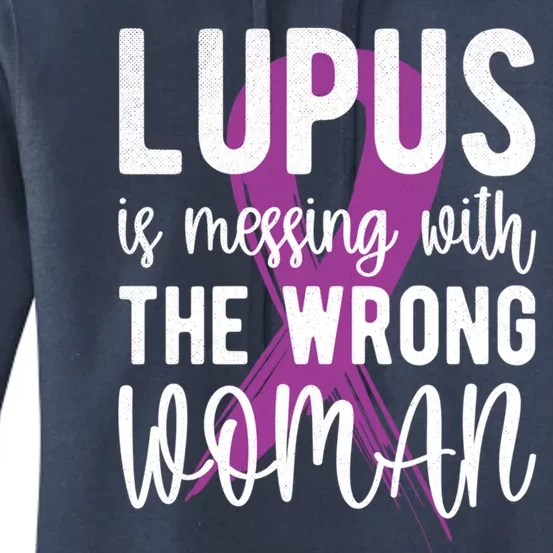 Messing With The Wrong Lupus Warrior Purple Ribbon Gift Women's Pullover Hoodie