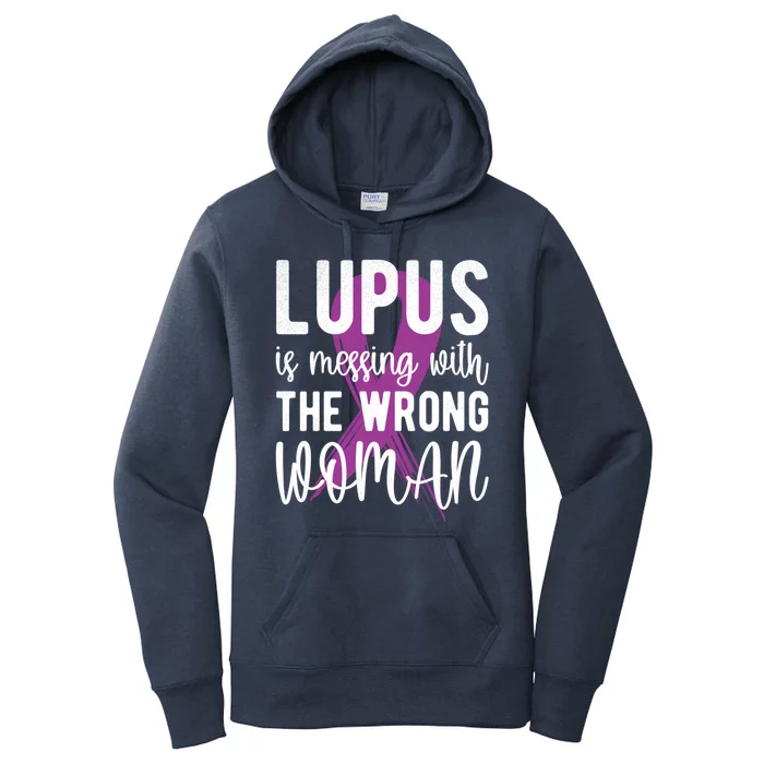 Messing With The Wrong Lupus Warrior Purple Ribbon Gift Women's Pullover Hoodie