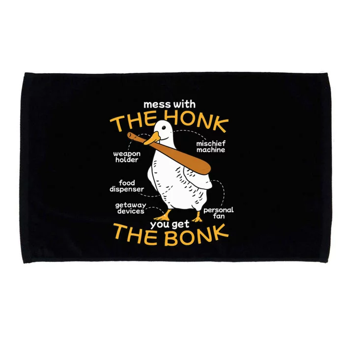 Mess With The Honk You Get The Bonk Funny Goose Anatomy Microfiber Hand Towel