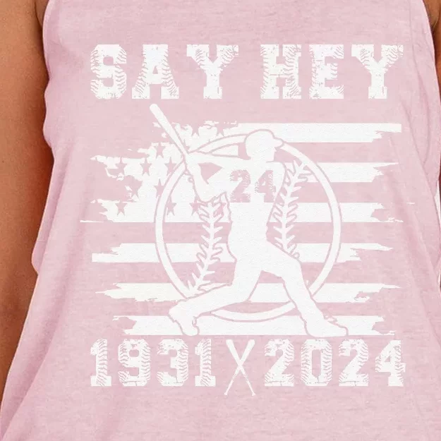 Mays Willie Tribute San Francisco Say Hey 1931 2024 Women's Knotted Racerback Tank