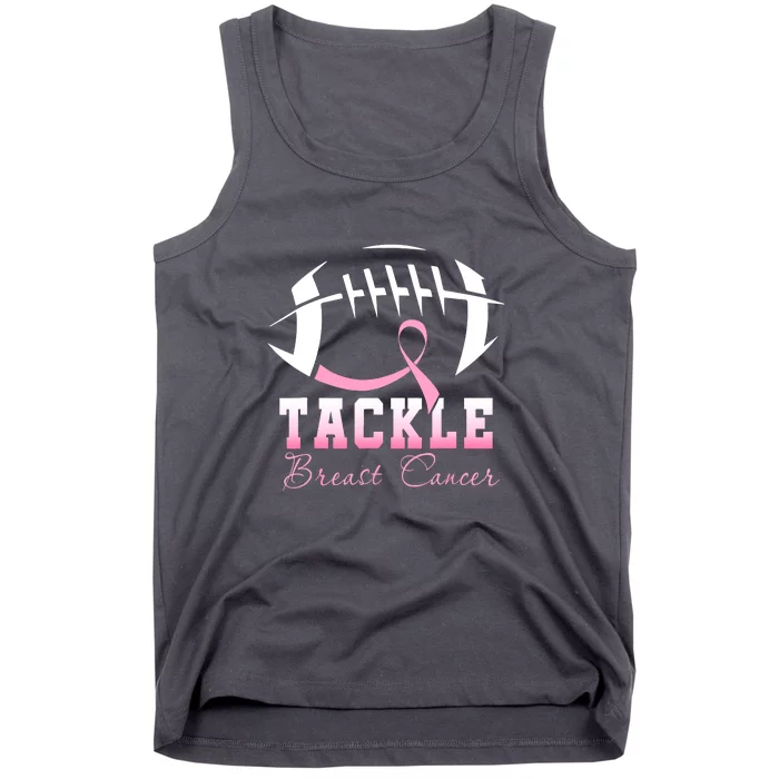 Men Women Tackle Breast Cancer Awareness Football Pink Ribbon Gift Tank Top