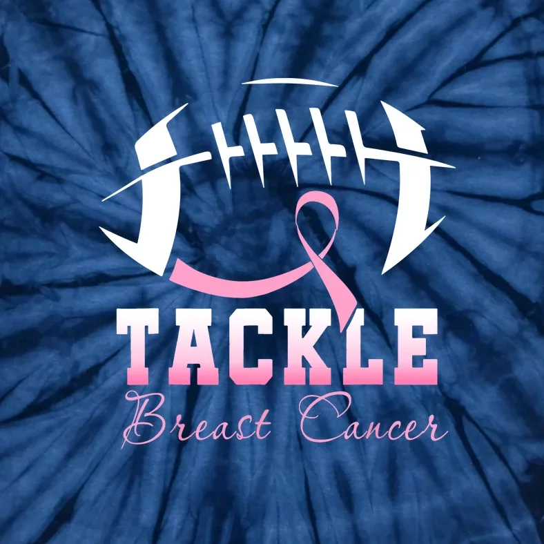 Men Women Tackle Breast Cancer Awareness Football Pink Ribbon Gift Tie-Dye T-Shirt