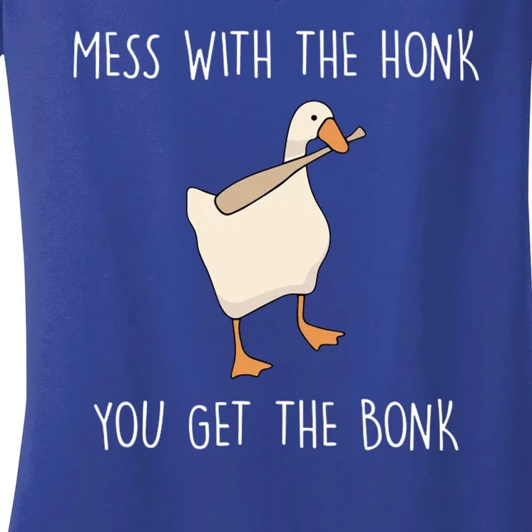 Mess With The Honk You Get The Bonk Women's V-Neck T-Shirt