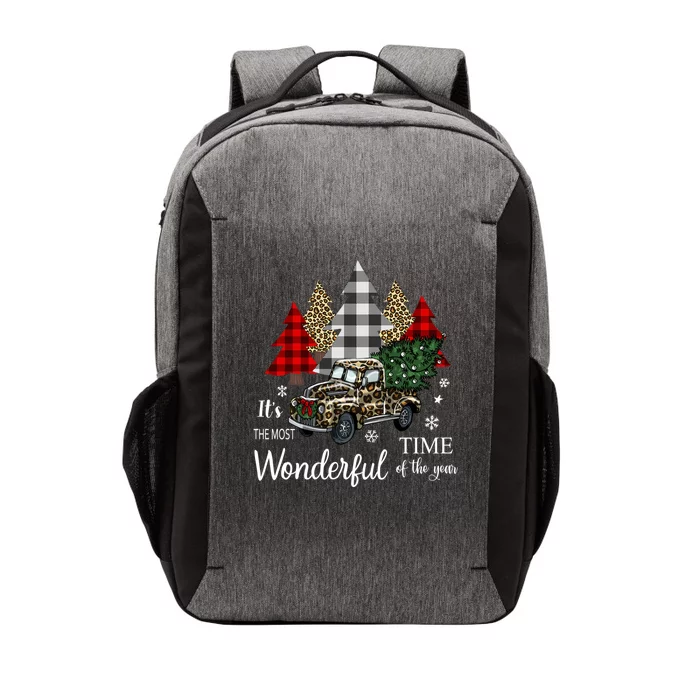 Most Wonderful Time The Year Leopard Print Christmas Truck Gift Vector Backpack