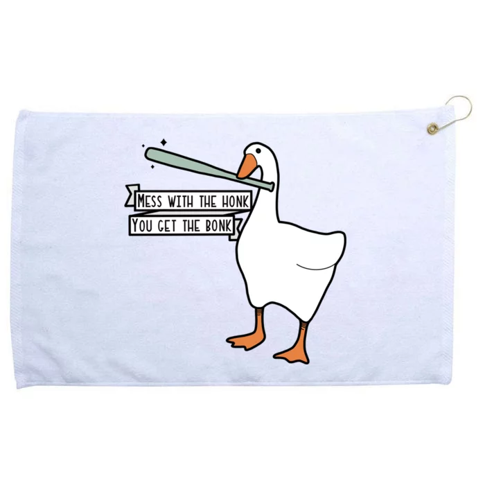 Mess With The Honk You Get The Bonk Goose Grommeted Golf Towel