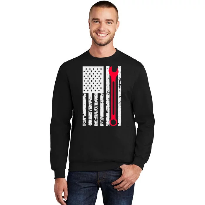 Mechanic Workshop Tools USA Flag Repairman Gift Sweatshirt