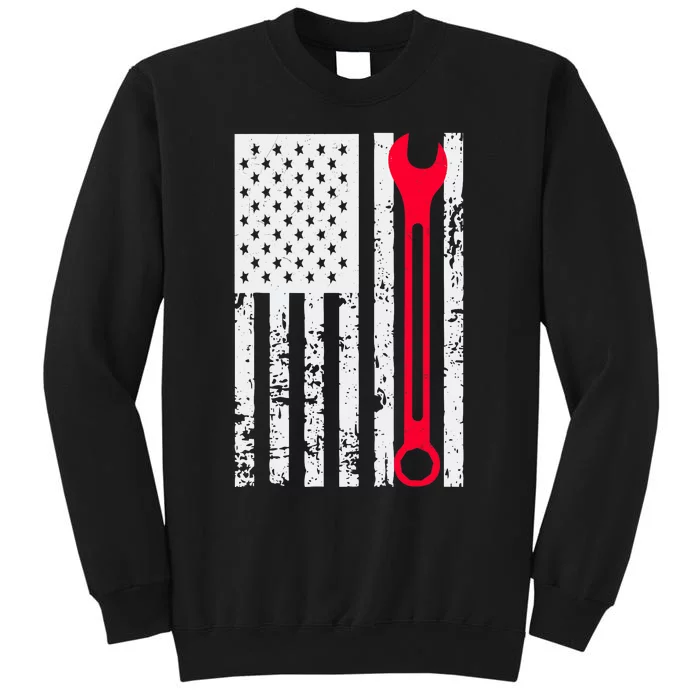 Mechanic Workshop Tools USA Flag Repairman Gift Sweatshirt