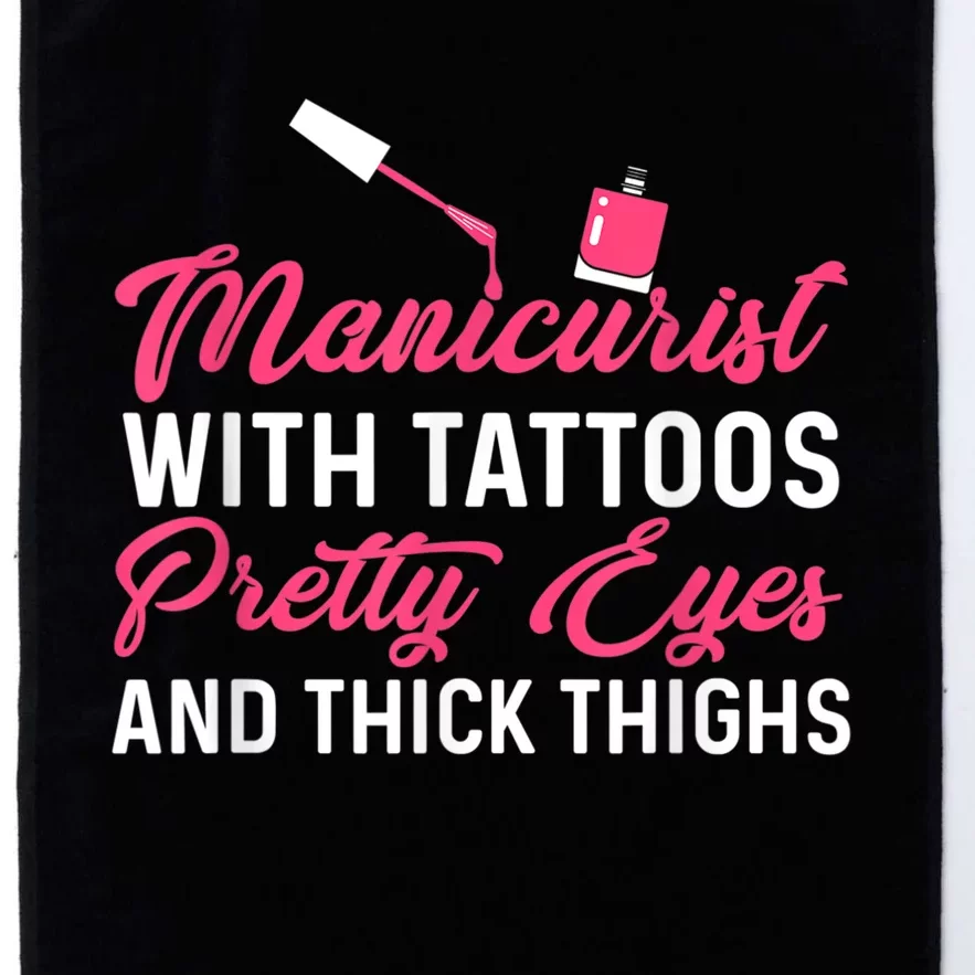 Manicurist With Tattoos Funny Nail Artist Nail Salon Platinum Collection Golf Towel