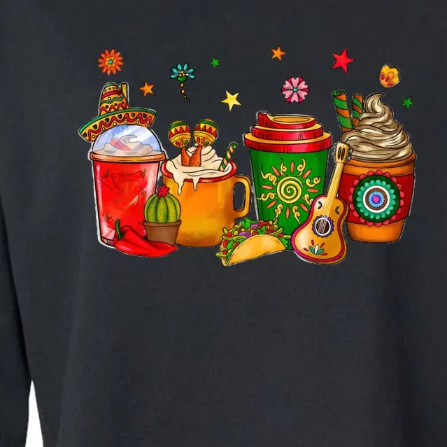 Mexico Wine Tequila Cinco De Mayo Mexican Fiesta Lover Cropped Pullover Crew