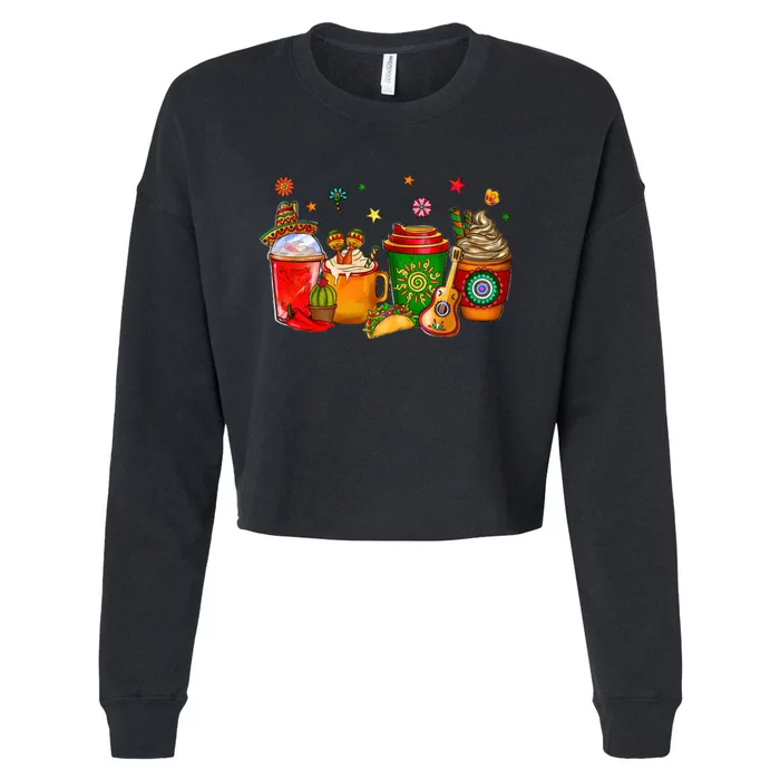 Mexico Wine Tequila Cinco De Mayo Mexican Fiesta Lover Cropped Pullover Crew