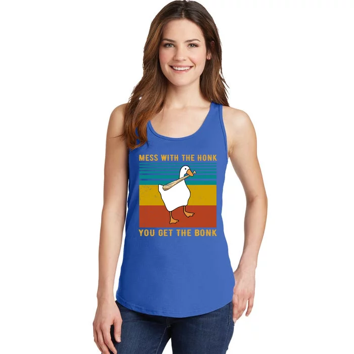 Mess With The Honk You Get The Bonk Funny Duck Goose Gift Ladies Essential Tank