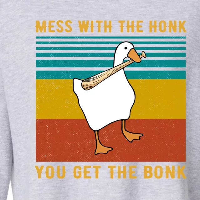 Mess With The Honk You Get The Bonk Funny Duck Goose Gift Cropped Pullover Crew