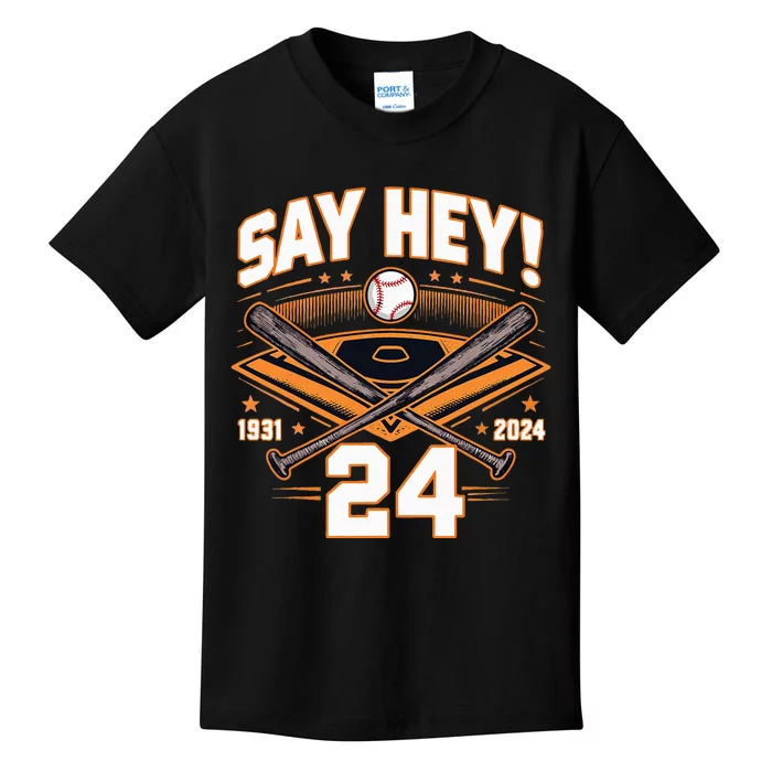 Mays Willie Tribute San Francisco Say Hey 1931 2024 Kids T-Shirt