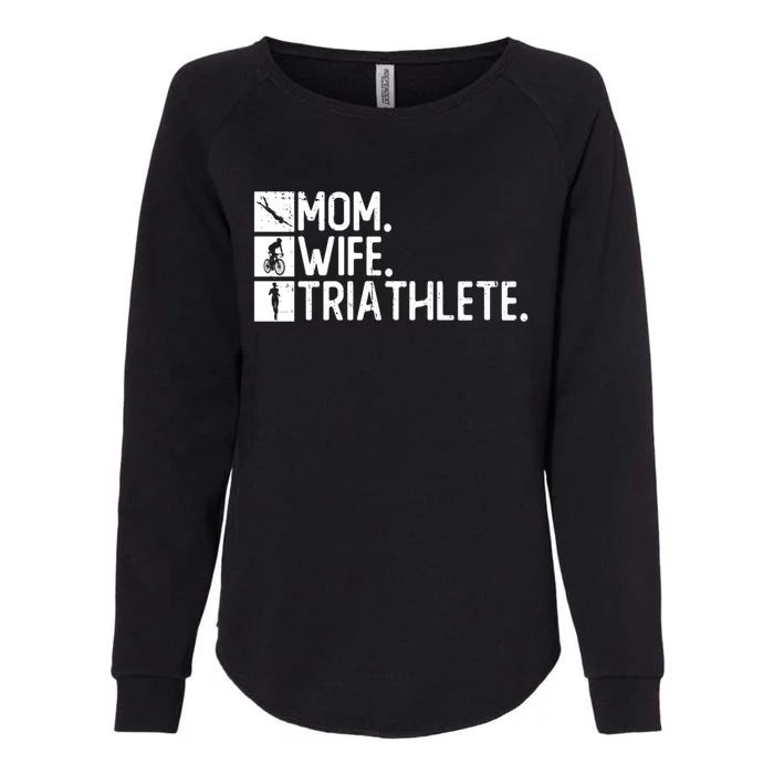 Mom Wife Triathlete Cool Gift Triathlon Training Triathlete Gift Womens California Wash Sweatshirt