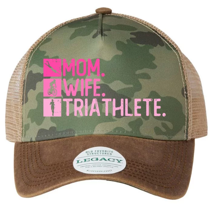 Mom Wife Triathlete Funny Gift Triathlon Training Triathlete Gift Legacy Tie Dye Trucker Hat