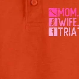 Mom Wife Triathlete Funny Gift Triathlon Training Triathlete Gift Dry Zone Grid Performance Polo