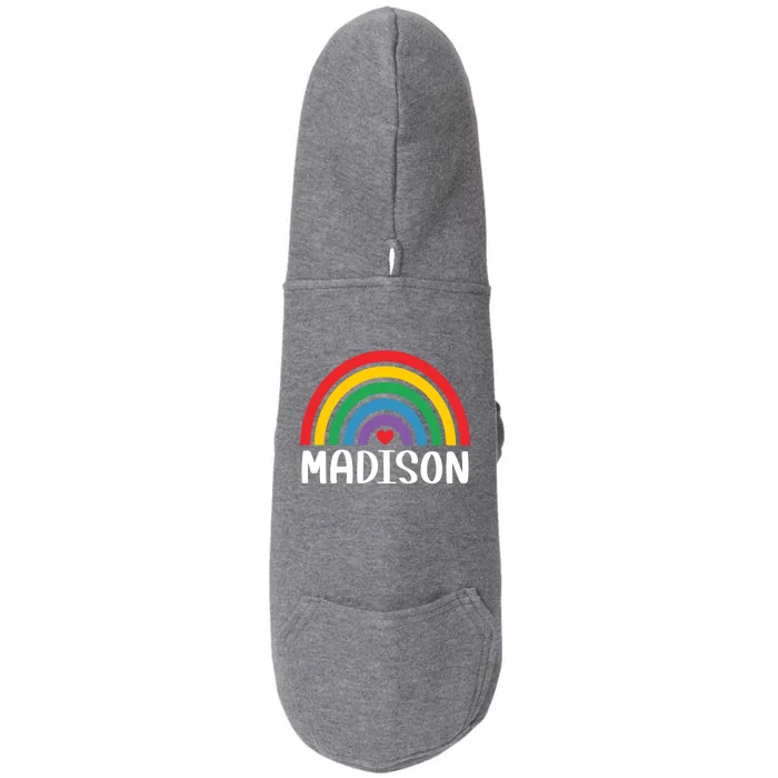 Madison Wisconsin Travel I Love Madison Usa Meaningful Gift Doggie 3-End Fleece Hoodie