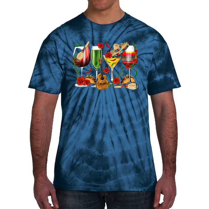 Mexico Wine Tequila Cinco De Mayo Mexican Fiesta Lover Tie-Dye T-Shirt