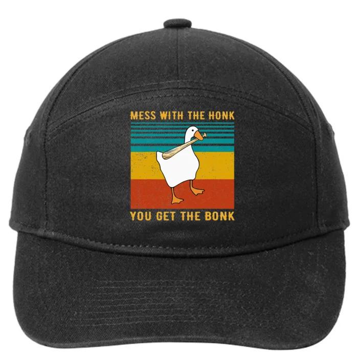 Mess With The Honk You Get The Bonk Funny Duck Goose 7-Panel Snapback Hat