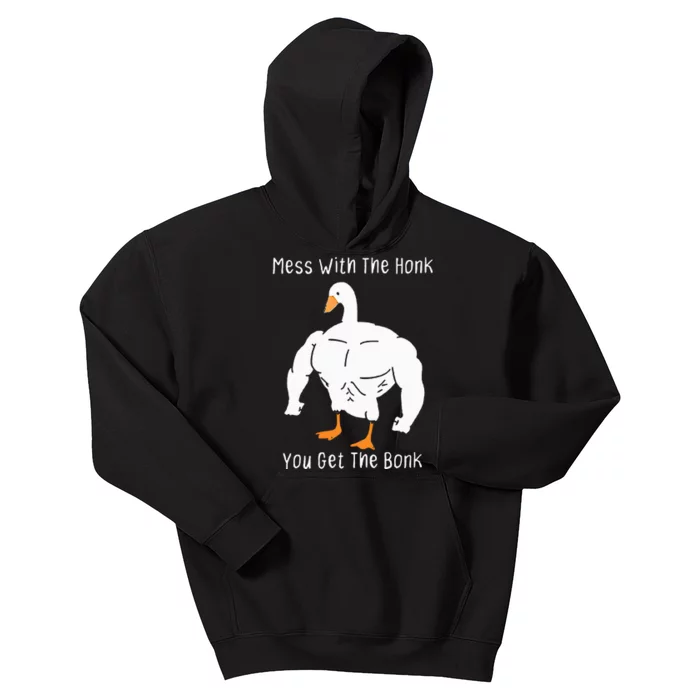 Mess With The Honk You Get The Bonk Funny Goose Kids Hoodie