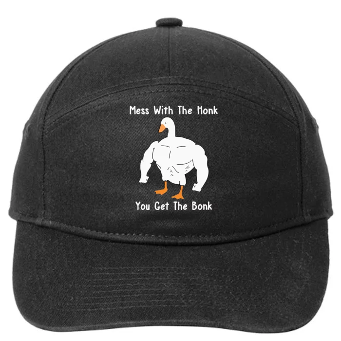 Mess With The Honk You Get The Bonk Funny Duck 7-Panel Snapback Hat